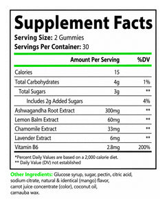 Ashwagandha + Vitamin B6 Vegan Gummies EU-3