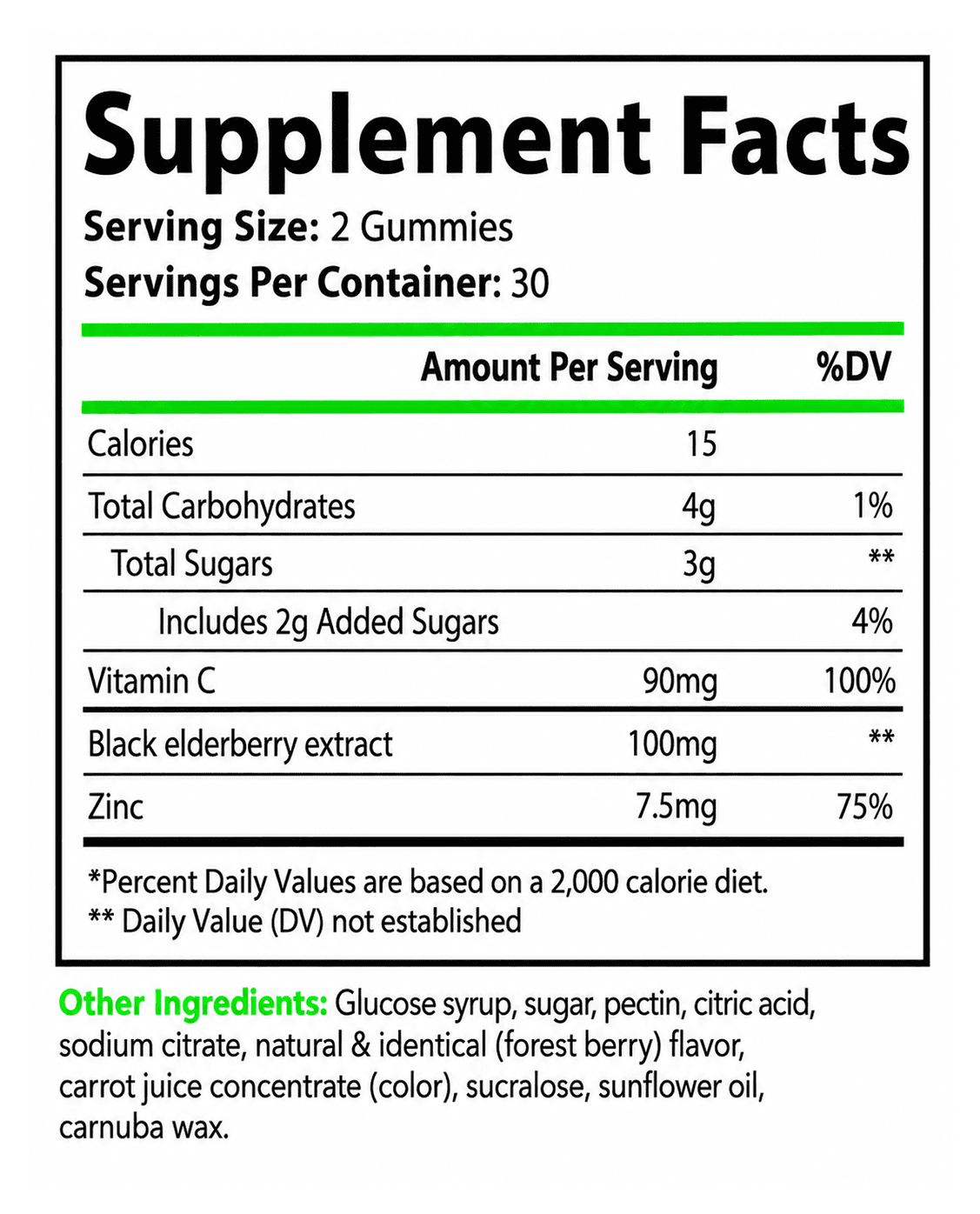 Elderberry + Vitamin C + Zinc Gummies EU-3