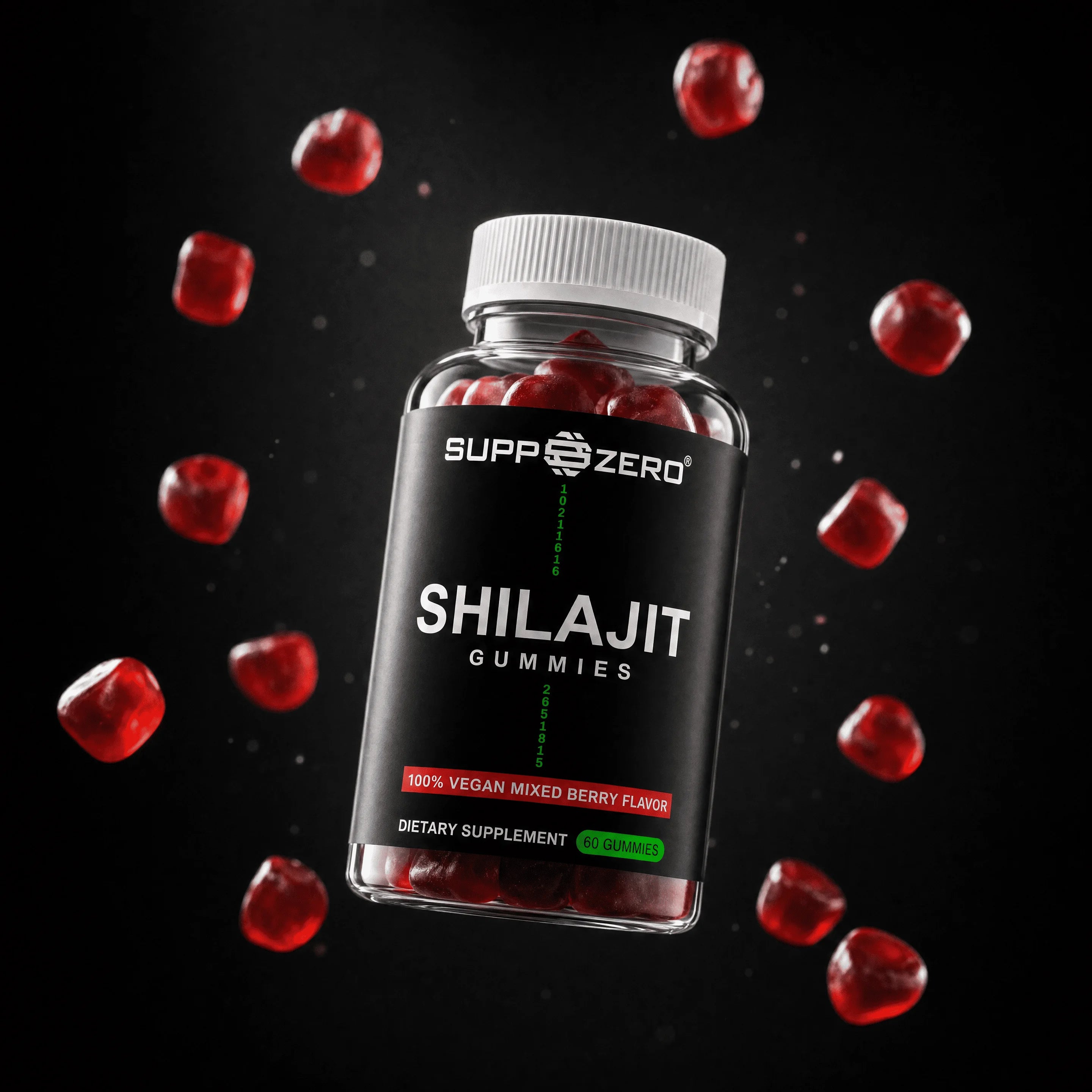 Premium Shilajit Vegan Gummies 1000 + Vitamins C, B6, B12 EU