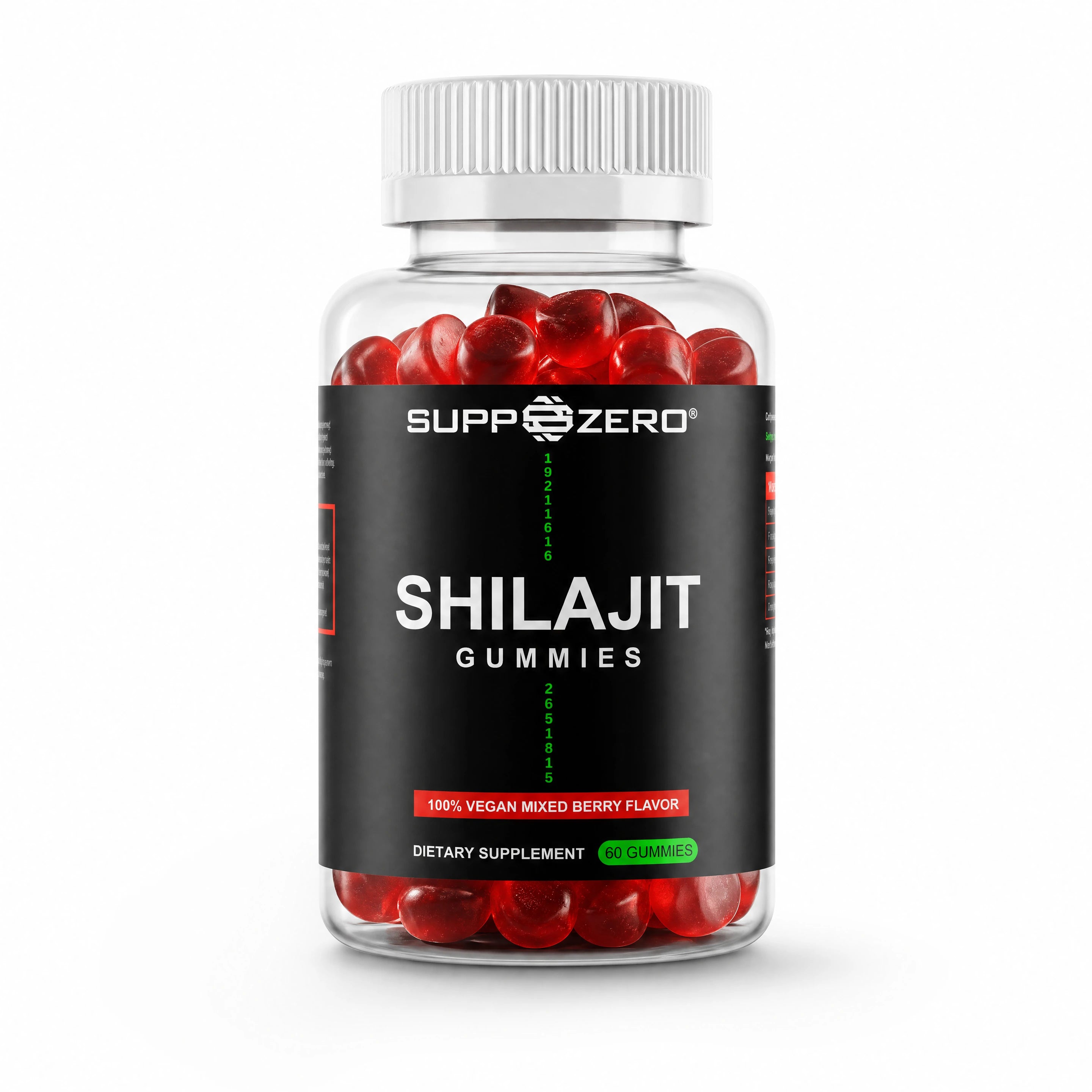 Premium Shilajit Vegan Gummies 1000 + Vitamins C, B6, B12 EU-2