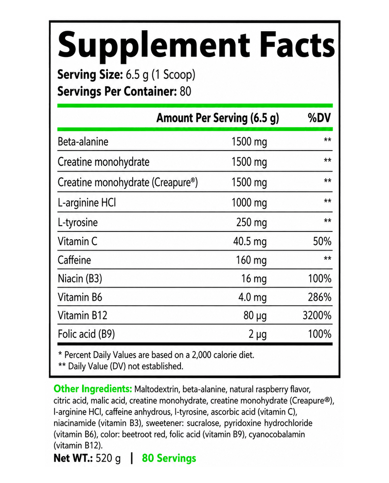 ALPHA DNA - Pre-Workout Raspberry EU-3