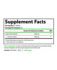 Creatine Monohydrate – 180 vegan tablets EU-3