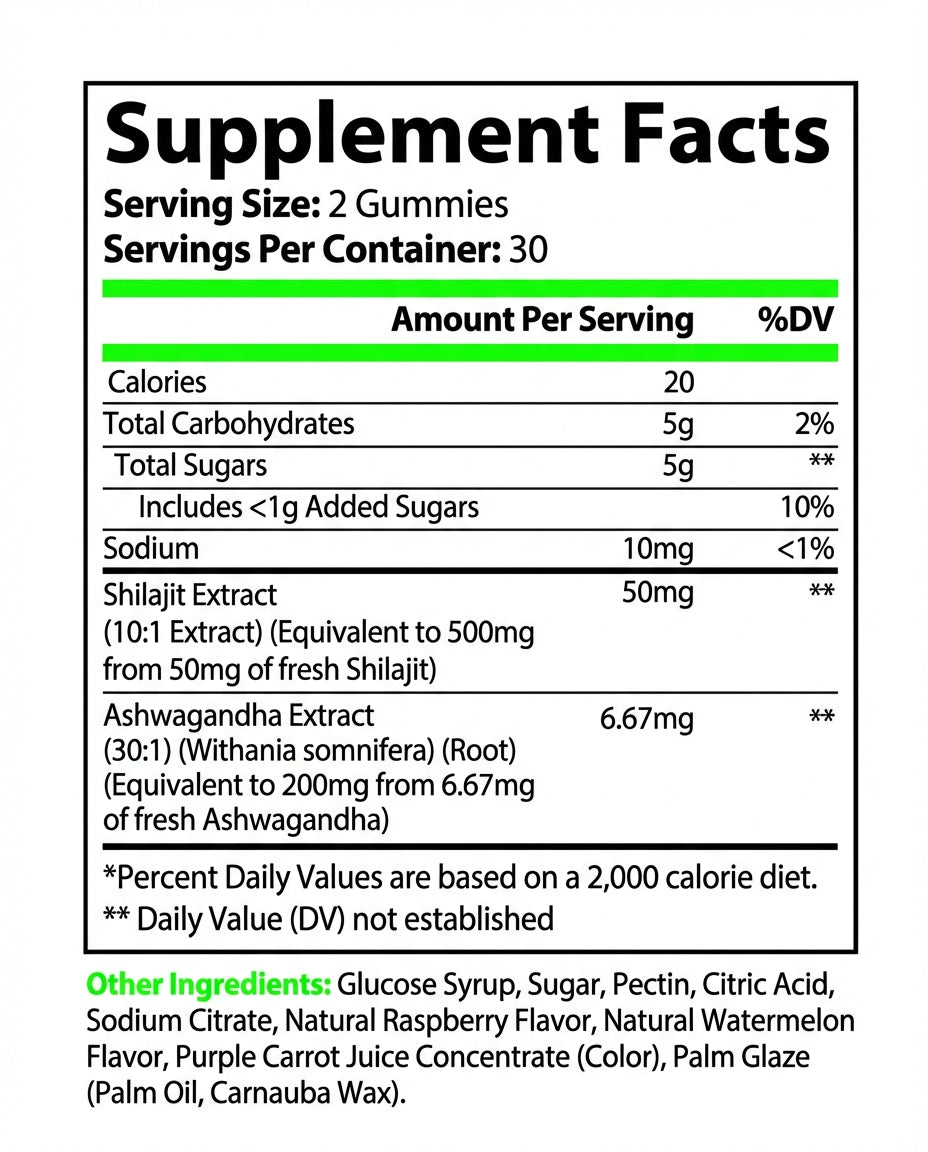 Shilajit Gummies with Ashwagandha