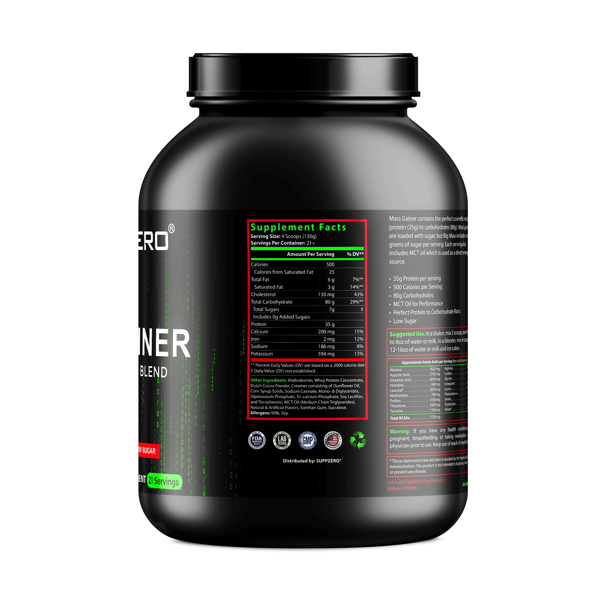 MASS GAINER (Chocolate Milkshake) Low Sugar